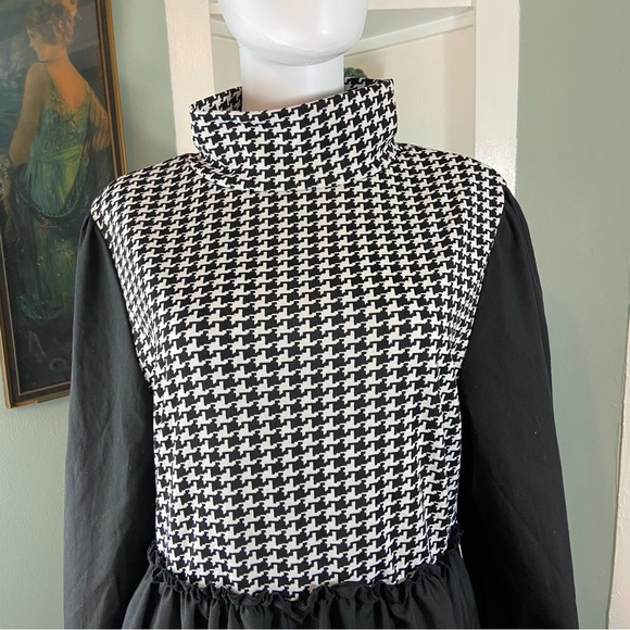 SHEIN Curve 2XL Houndstooth Black Mini Dress Mod Plus Size Curvy Volup - Picture 7 of 13